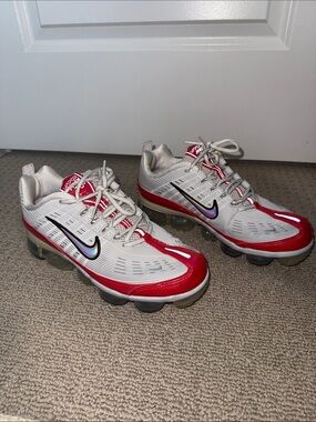 Nike White and Red VaporMax 360 Sneakers mens size 8